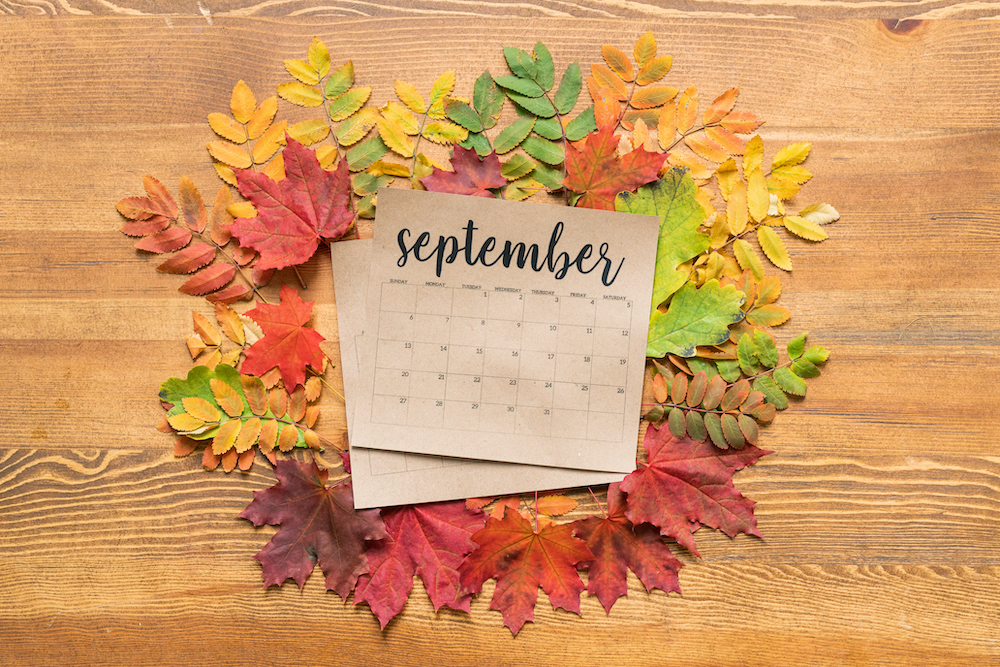 calendar of september as a reminder about fall festival planning